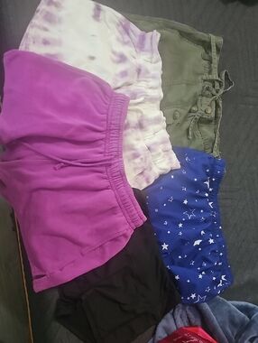 GAP Girls Shorts Set - Purple, Lavender Tie-Dye, Royal Blue,& Olive, All 5 Pair